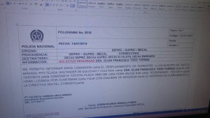 Poligramas, documentos oficiales que demuestran las salidas que tuvo de Cali la gobernadora Dilian Francisca Toro en el mes de Enero de 2014