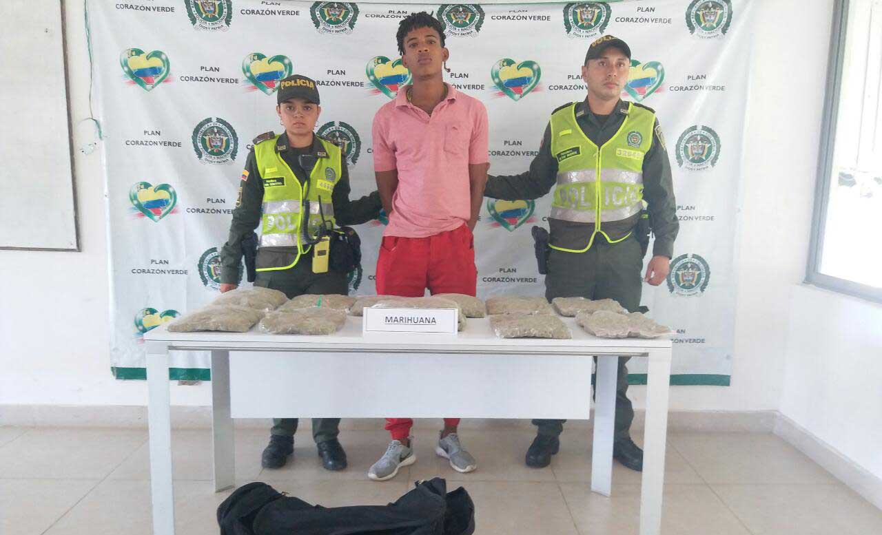 Capturado en Cartago hombre que llevaba 6 kilos de marihuana
