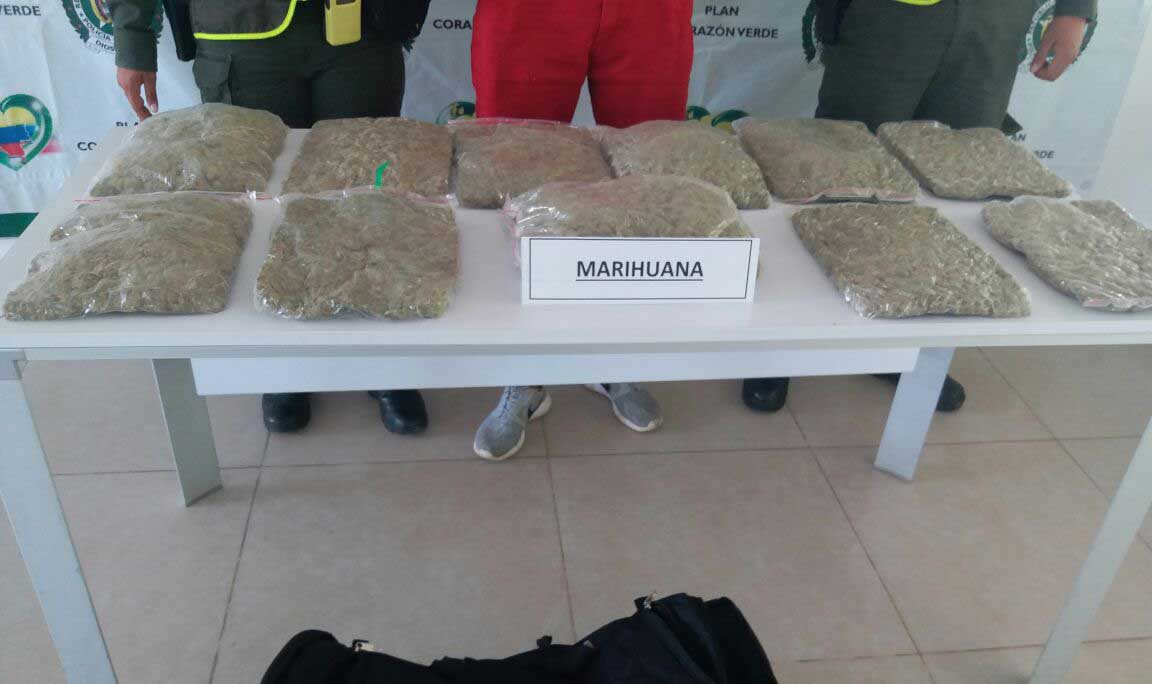 Capturado en Cartago hombre que llevaba 6 kilos de marihuana