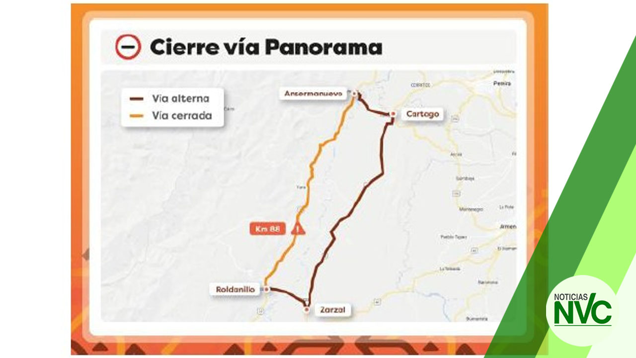 Por tres días cerrarán la vía Panorama entre La Unión y Roldanillo